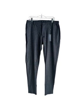 Tailored Athlete Semi Plain Trousers Black/Grey 36x34 NEW